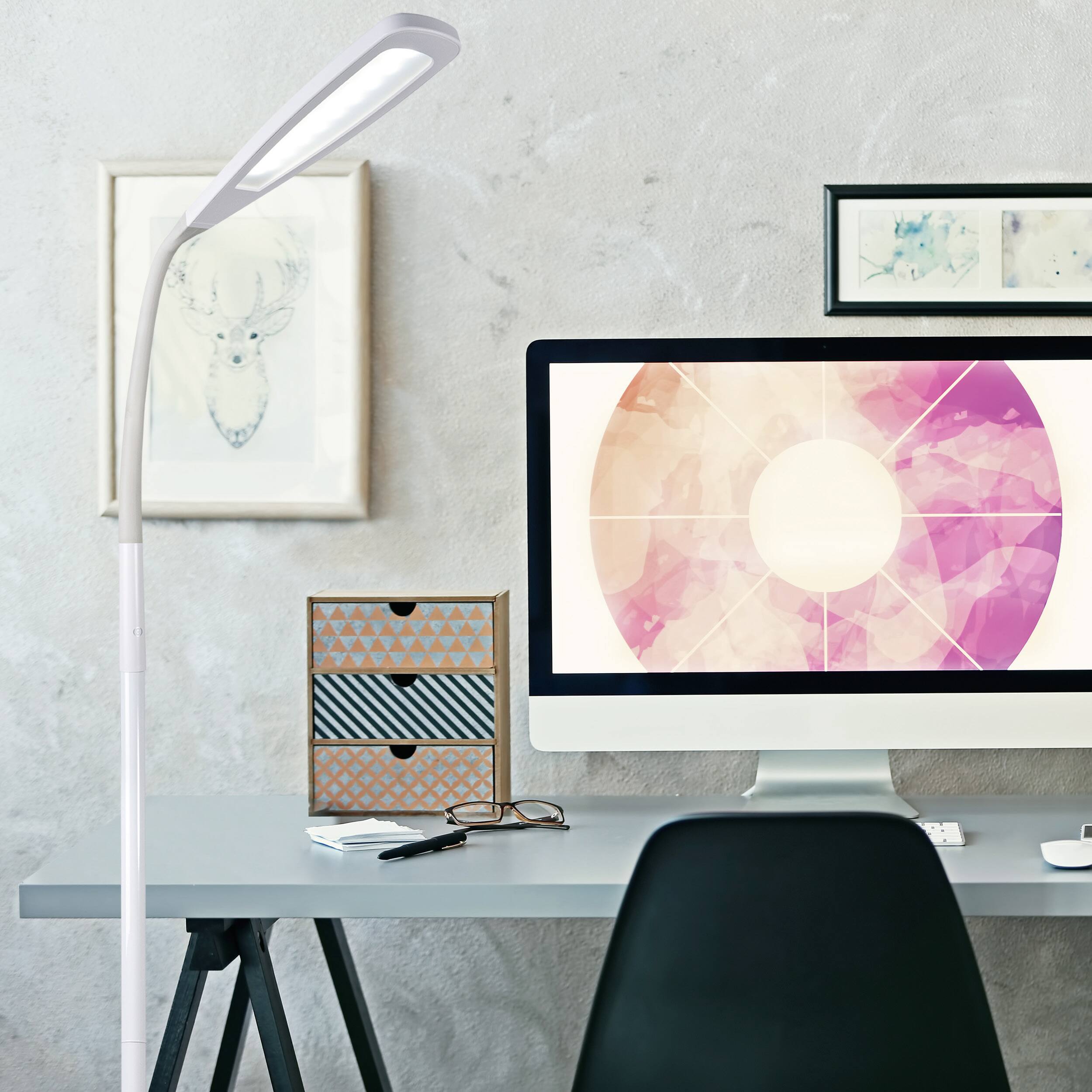 Alt View 6. OttLite - Natural Daylight LED Flex Floor Lamp - White.
