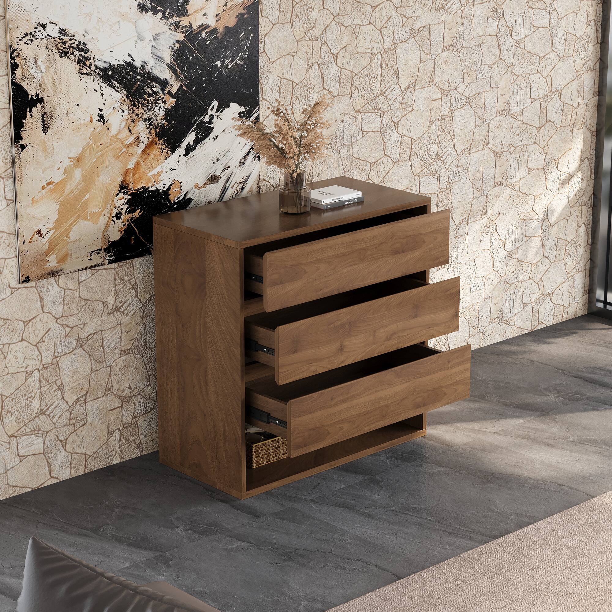 Alt View 1. luck idea - 29.52" Storage Cabinet & Decorative Cabinet, Suitable for Multiple Scenarios - Walnut color.