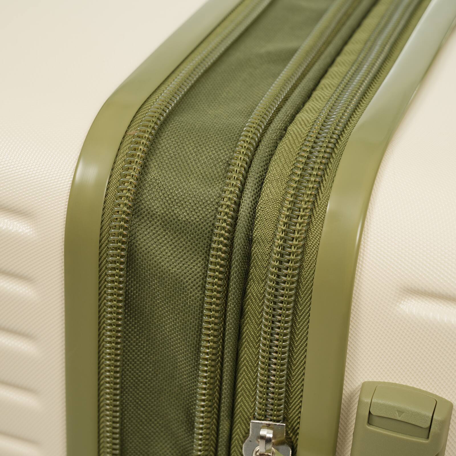 Alt View 4. PexFix - 4-Piece Expandable Luggage Set 16/20/24/28in, Lightweight ABS Hard Shell, Spinner Wheels, TSA Lock, Packing Cubes - White.