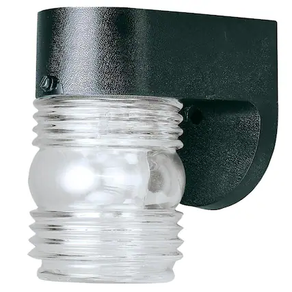 Front. Westinghouse - Westinghouse Gloss Black Switch Incandescent Jelly Jar Light.