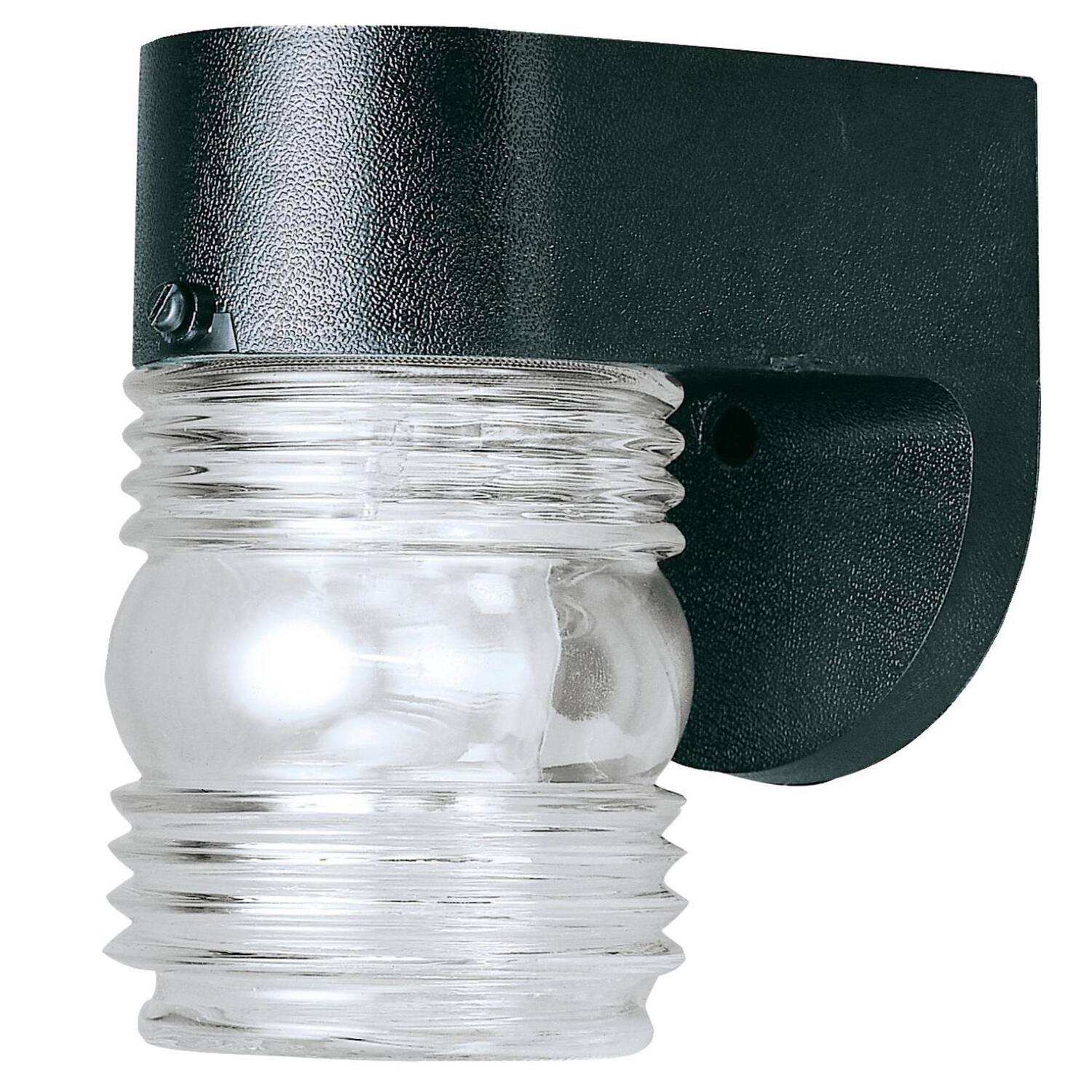 Front. Westinghouse - Westinghouse Gloss Black Switch Incandescent Jelly Jar Light.