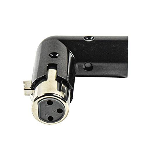 Alt View 4. HQRP - 4-Pack 3-Pin XLR Angle Adapter, Dual Male-Female, Adjustable 90 Degree Low-Profile for Mixers - Black.