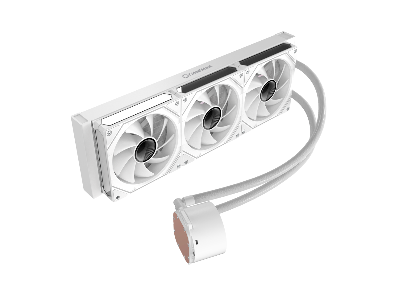 Alt View 3. GAMEMAX - GAMEMAX 360 Digital WH, Liquid CPU Cooler 360mm Addressable ARGB Pump Fans 290W TDP AIO Water Cooler - White.