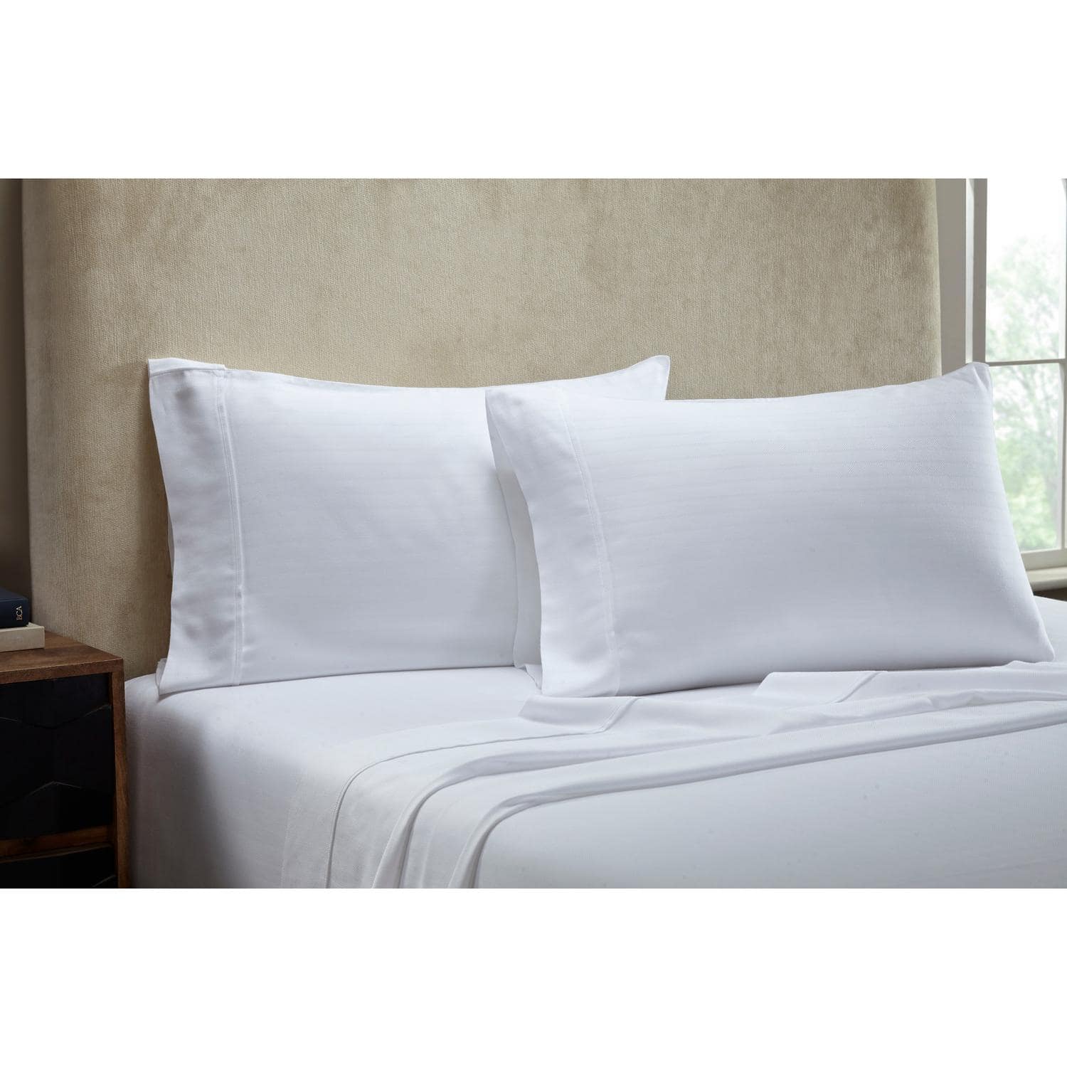 Knightsbridge - 1000 Thread Count Herringbone Sateen Sheet Set - 4-Piece - Queen 60x80" - White