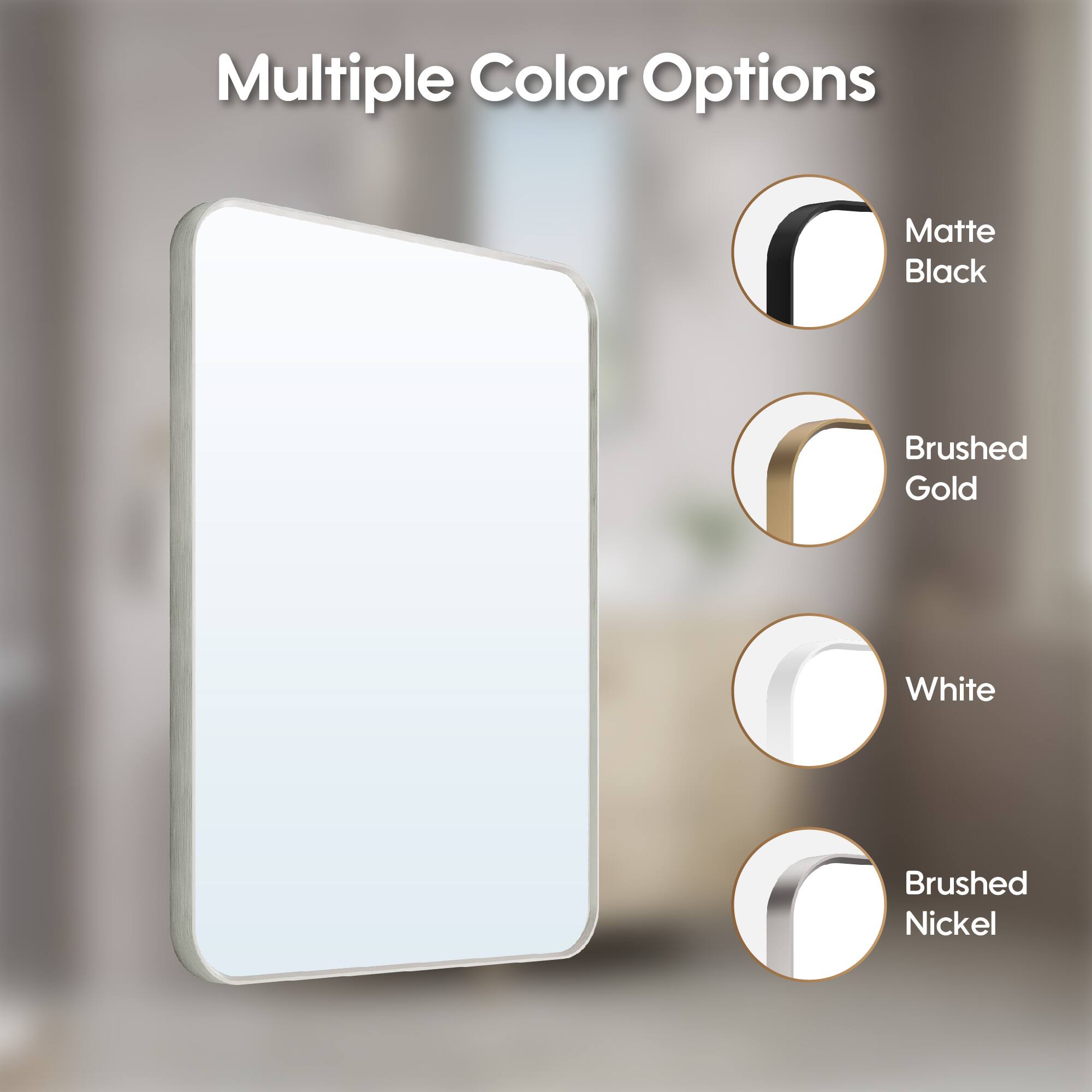 Multiple Color Options
- Matte Black
- Brushed Gold
- White
- Brushed Nickel