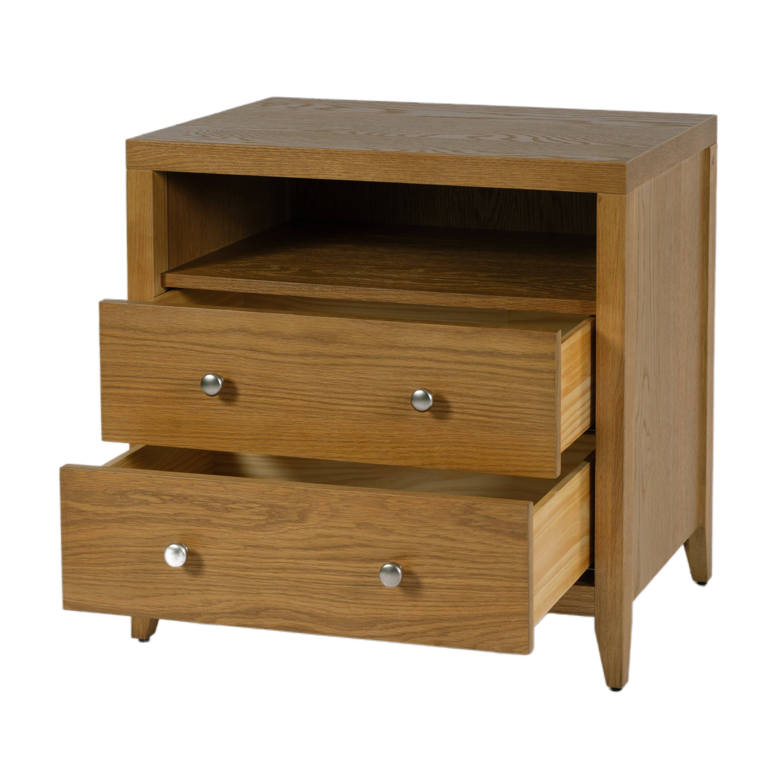 Alt View 1. Butler Specialty - Dana 28 in. W Rectangular Wood 2 Drawer Nightstand with Top Shelf - Natural.