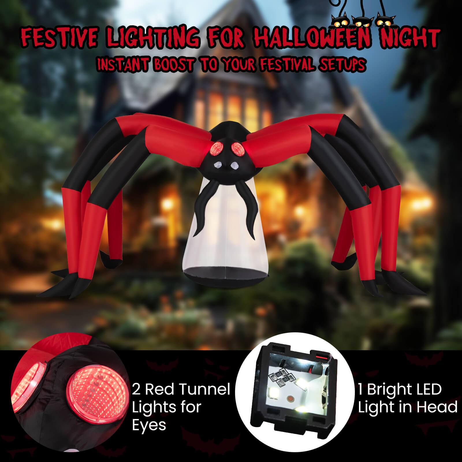 FESTIVE LIGHTING FOR HALLOWEEN NIGHT  
INSTANT BOOST TO YOUR FESTIVAL SETUPS  

2 Red Tunnel Lights for Eyes  
1 Bright LED Light in Head