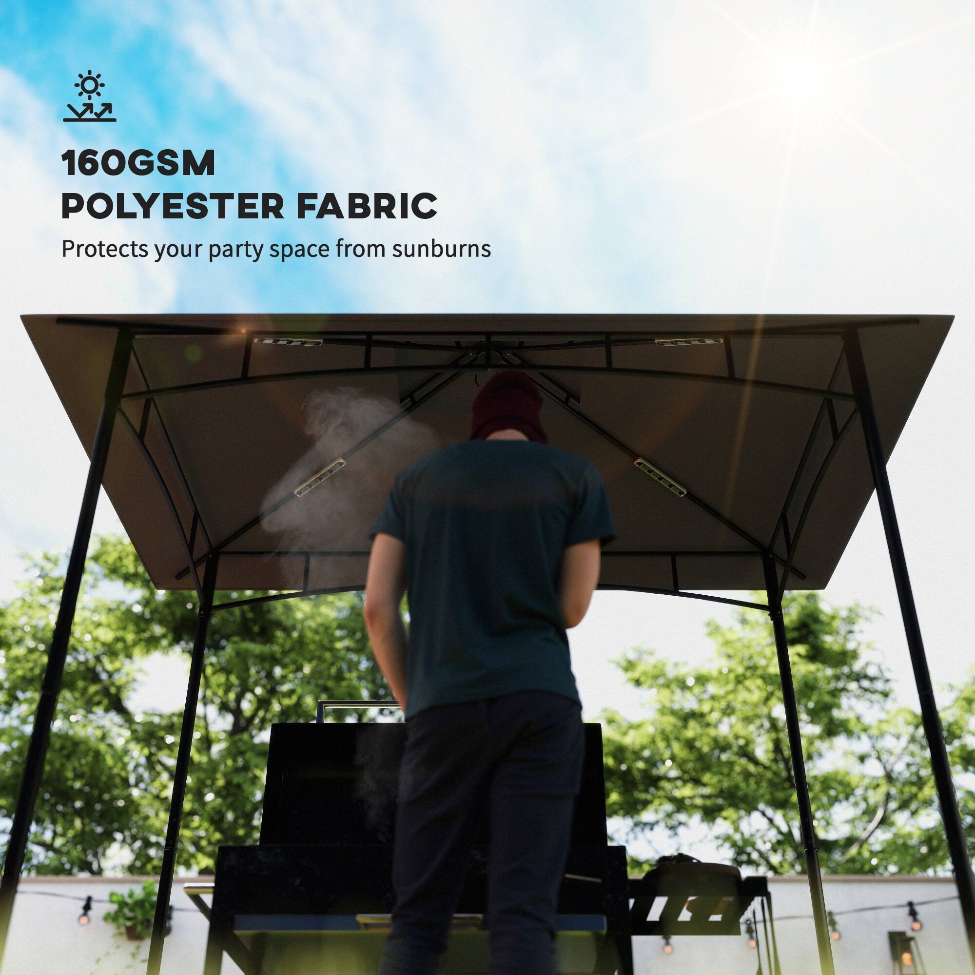 160GSM POLYESTER FABRIC  
Protects your party space from sunburns