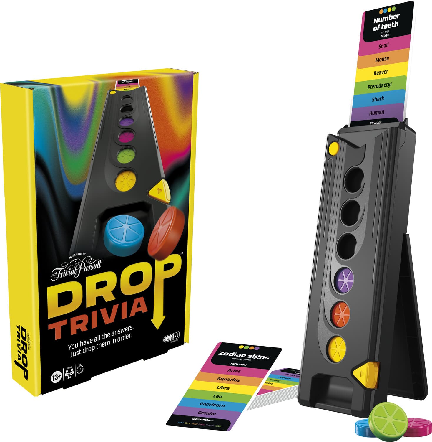 Hasbro - Gaming - Trivial Pursuit - Drop Trivia Electronic Party Board Game - GAMES (MISC) - Multicolor