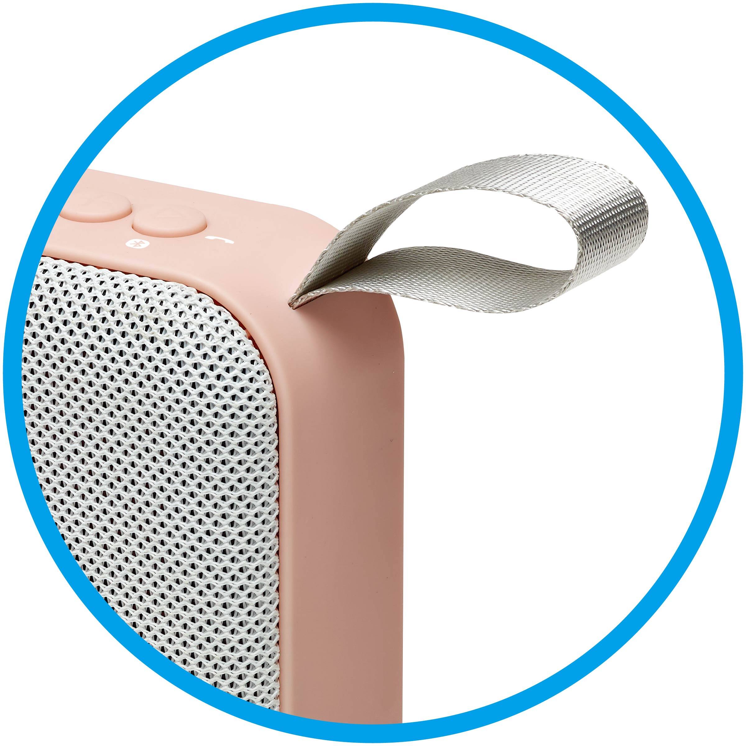 Alt View 3. iLive - iLive Ultra-Portable Wireless Fabric Speaker with Carry Strap, Rose Gold, ISB20RGD.
