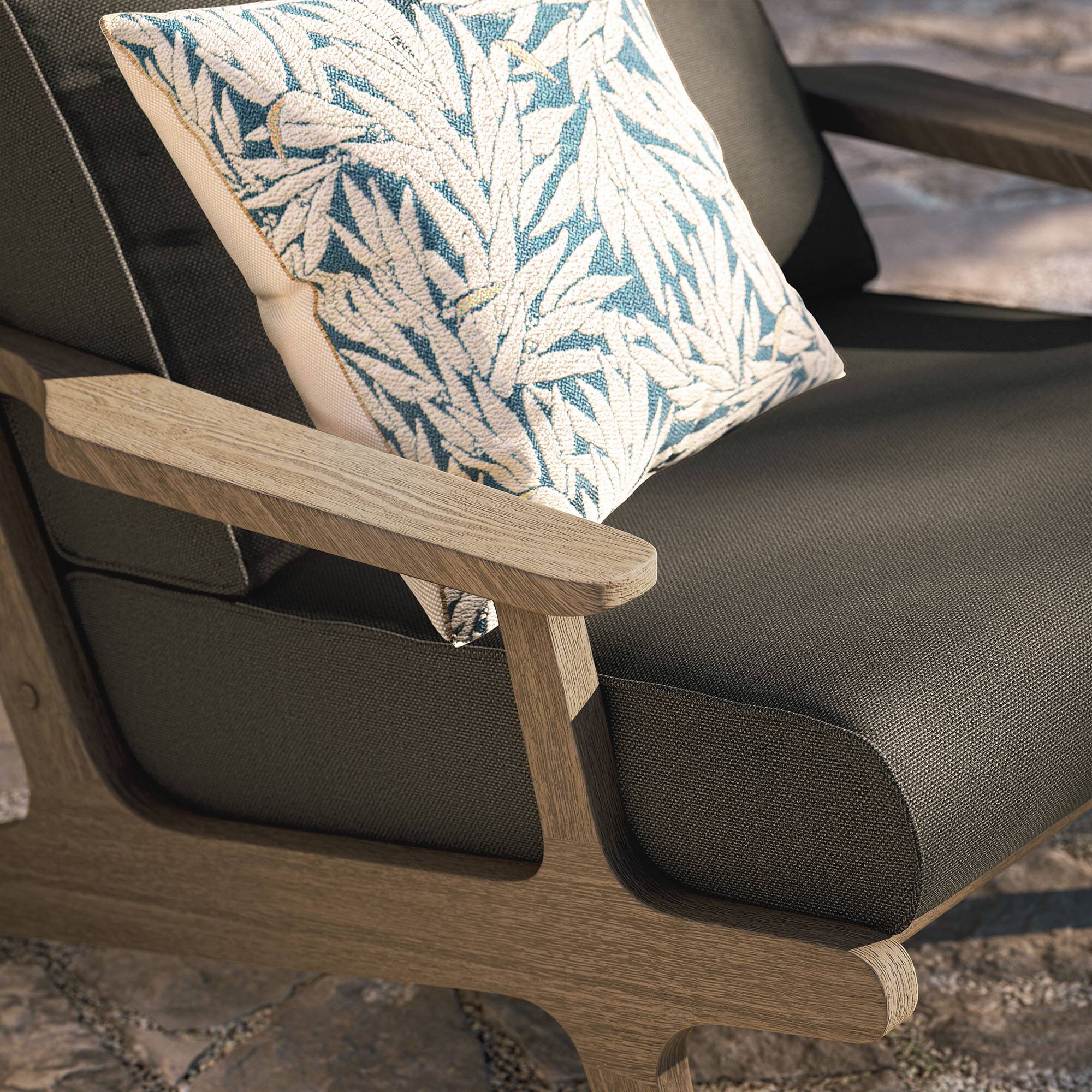 Alt View 1. Modway - Saratoga Outdoor Teak Wood Armchair by Modway - Weathered Gray Flint.