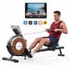 Front. MERACH - MERACH Magnetic Rowing Machine 350lbs Weight Capacity, 16 Levels of Quiet Resistance, Bluetooth Rower for Home Workout - Black.