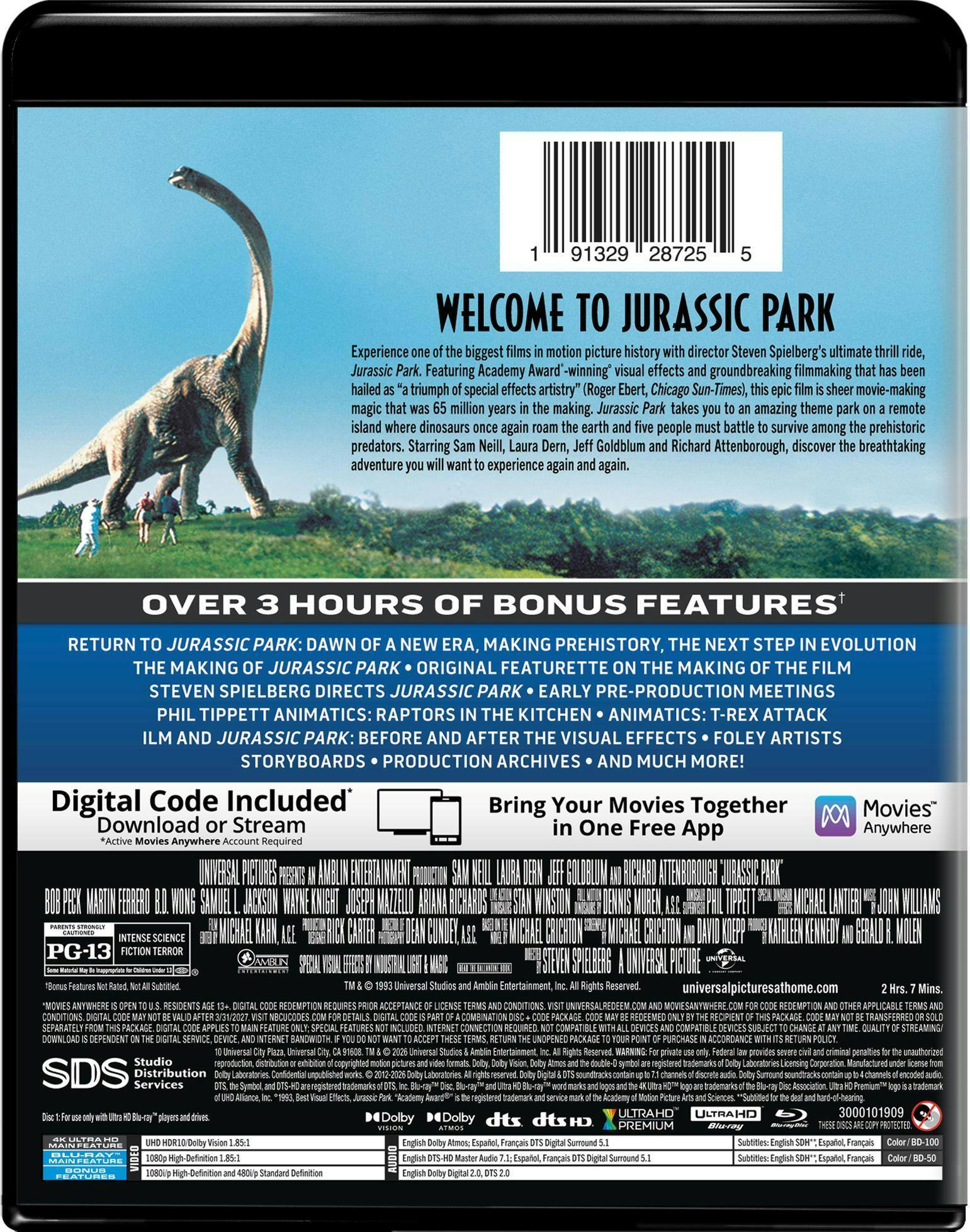Back. Jurassic Park (4K Ultra HD + Blu-ray + Digital) [UHD].