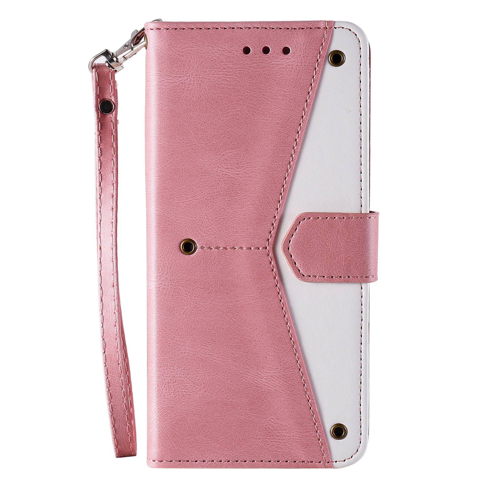 Angle. Dteck - Wallet Case for Apple iPhone 17,Vintage PU Leather Flip Card Holder Kickstand Magnetic Closure Phone Cover - Pink.