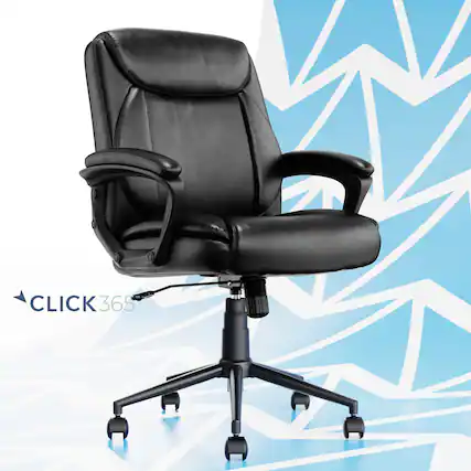 Front. Click365 - Transform 1.0 Upholstered Desk Office Chair - Vegan Leather - Black.
