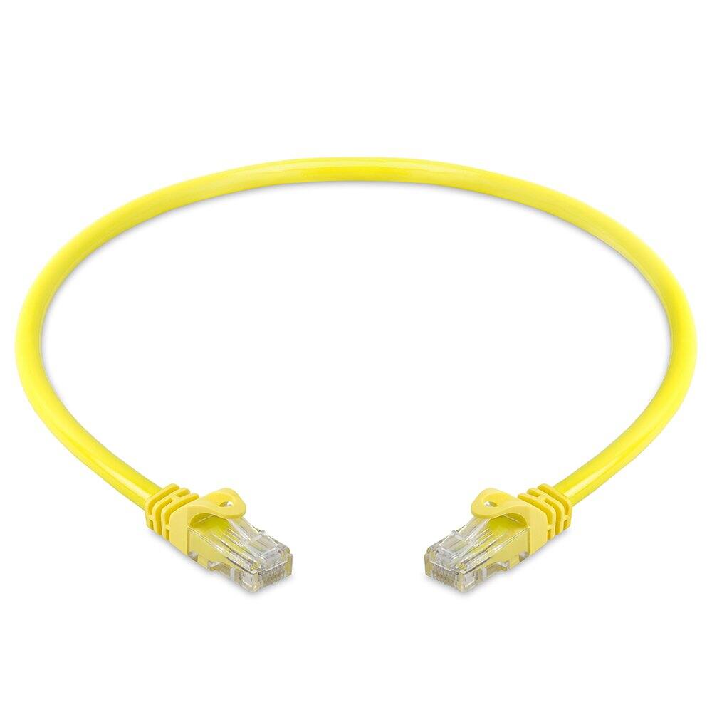 Angle. Cmple.com - Cmple - 10 Pack Cat6 Ethernet Cable 1.5 ft Cat 6 Network Cables, RJ45 Connector 10Gbps, LAN Patch Cord Internet - Yellow - Yellow.