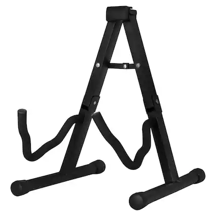 Front. 5 CORE - 5 Core Guitar Stand A Frame w Foam Arms Rubber Pad for Acoustic Electric Bass - Black.