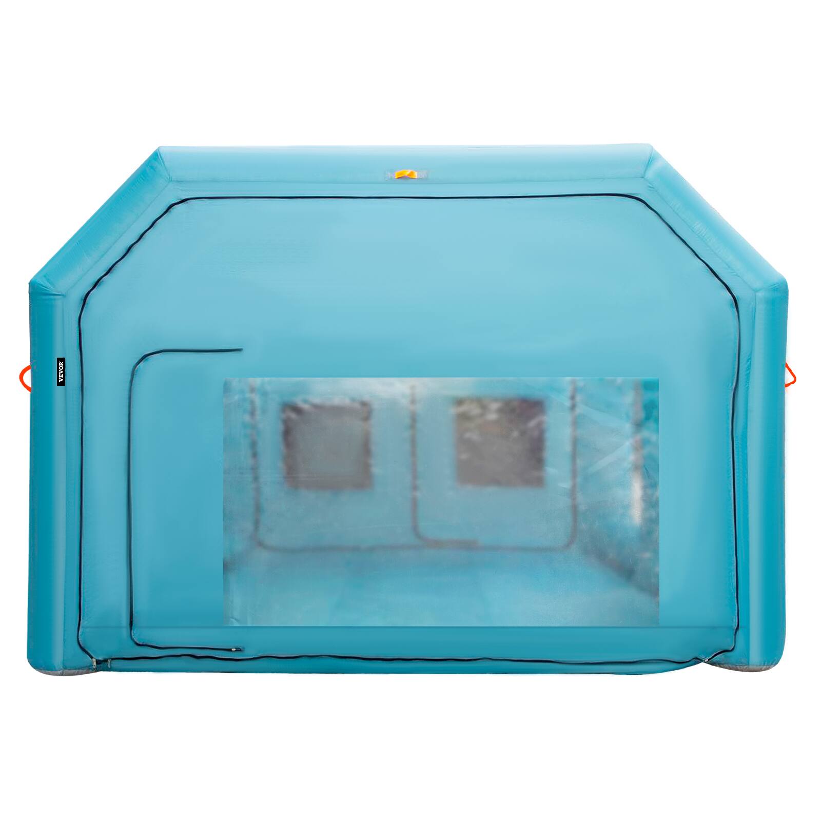 Alt View 5. VEVOR - Portable Inflatable Paint Booth, 28x15x10ft Inflatable Spray Booth, Car Paint Tent with Air Filter System & 2 Blowers - Blue.