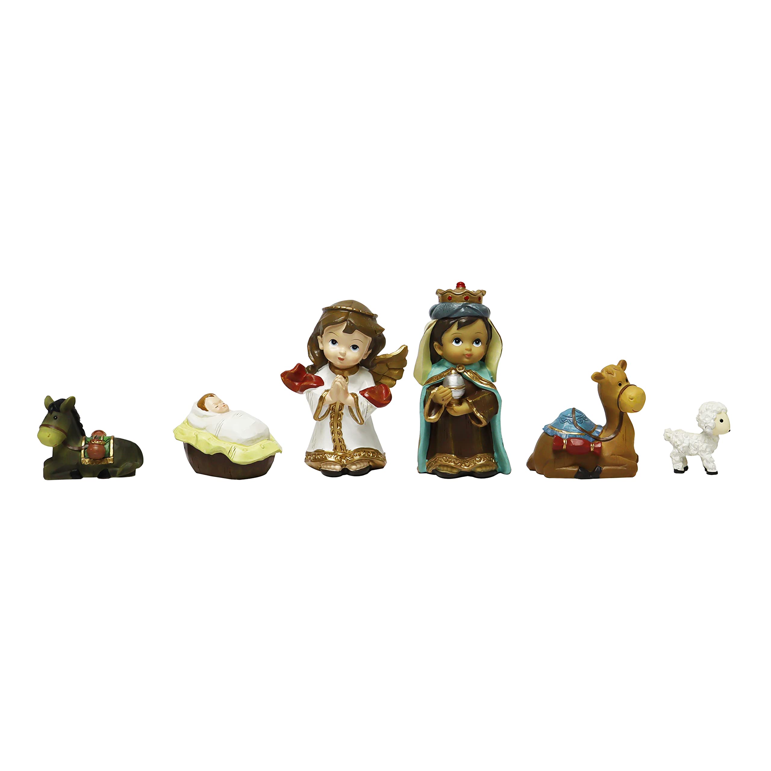 Alt View 3. Refined Abode Design - Nativity Scene 12-piece Handcrafted Figurine Set Christmas Families Hand-painted Holiday Decor Display - MULTI.