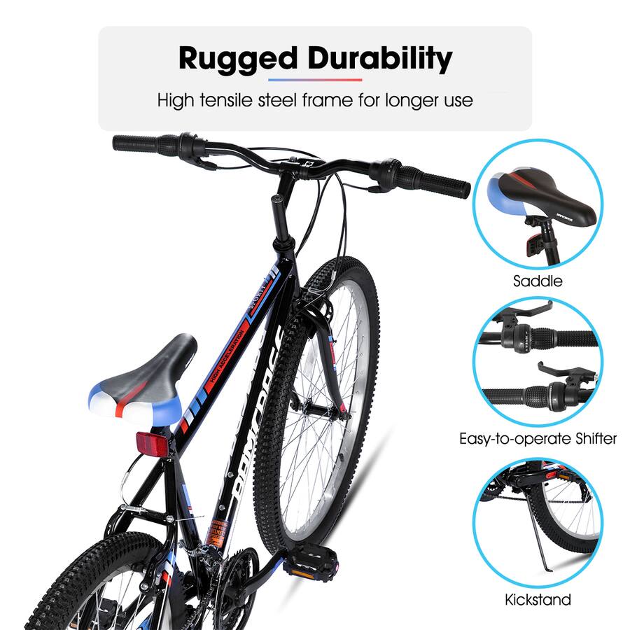 Steel Rigid Mtb HILAND BAMCBASE Sprague 26 inch Steel Mountain Bike for Adults, 18 ...