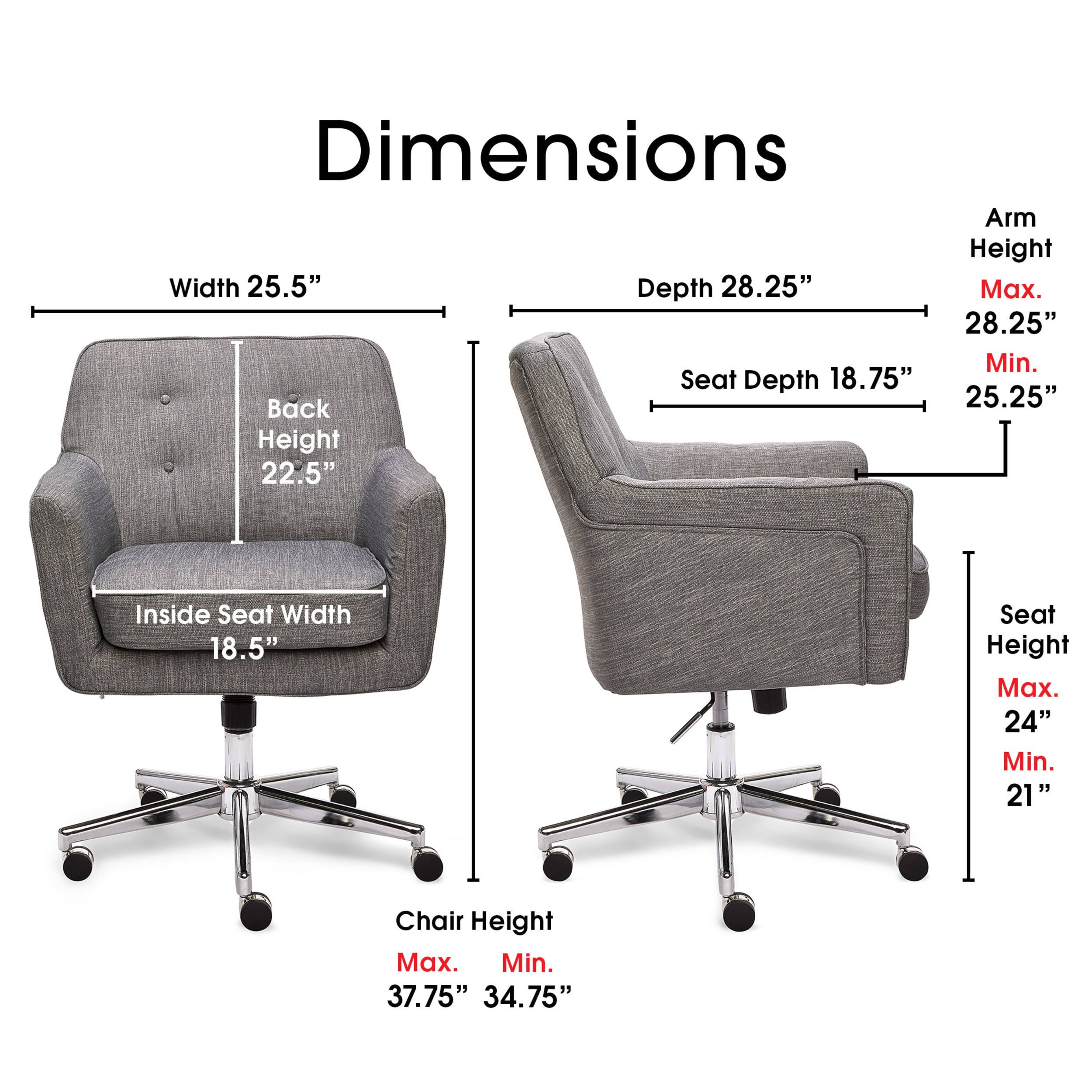 Alt View 12. Serta - Ashland Memory Foam & Twill Fabric Home Office Chair - Gray.