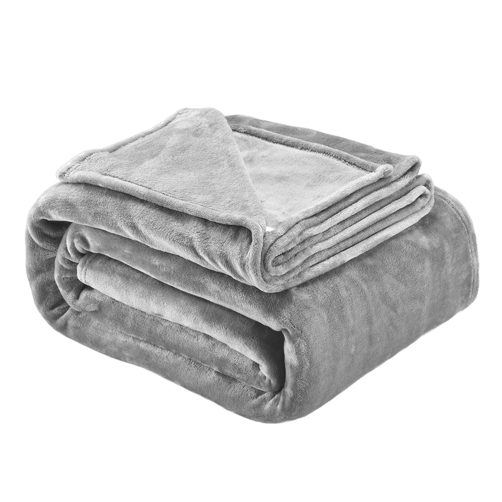 Alt View 4. VEVOR - Queen Size Blanket, 90 x 90 inches, Lightweight and Fuzzy Throw Blanket for Bed, Cozy Grey Queen Blanket for All Season - Grey.