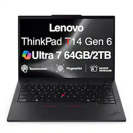 Lenovo - Upgraded - ThinkPad T14 Laptop 14.0 WUXGA Display (Ultra 7-255U, 64GB, 2TB SSD, Intel Graphics, Win 11 Pro) w/USB Hub - Black