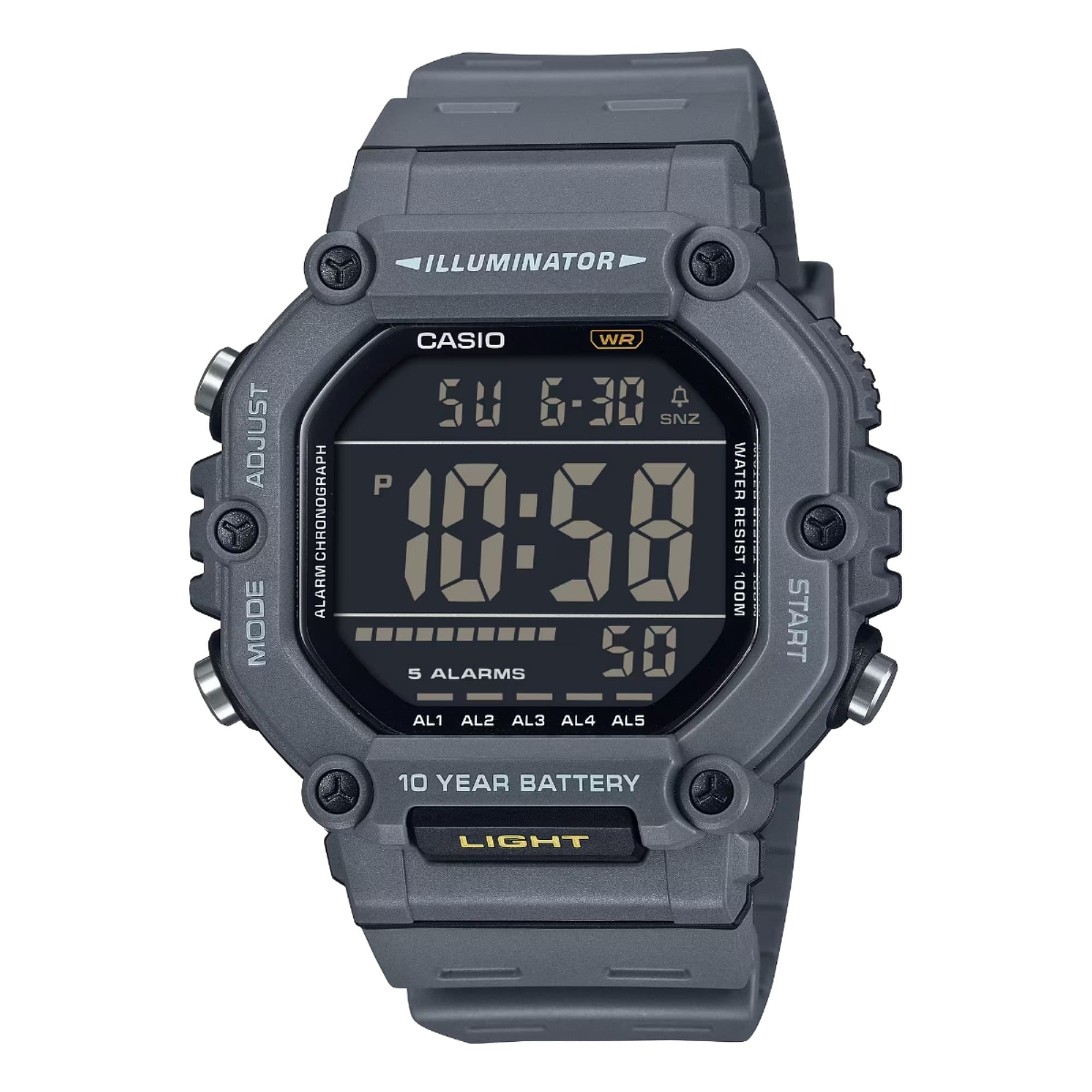 Casio - Men’s Dark Grey and Black Digital Sport Watch with Grey Dial - AE-1600H-8BVCF - Dark Gray