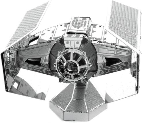 Front. Metal Earth - Metal Earth Star Wars OT Darth Vader's Tie Fighter 3D Metal Model Kit - Silver.
