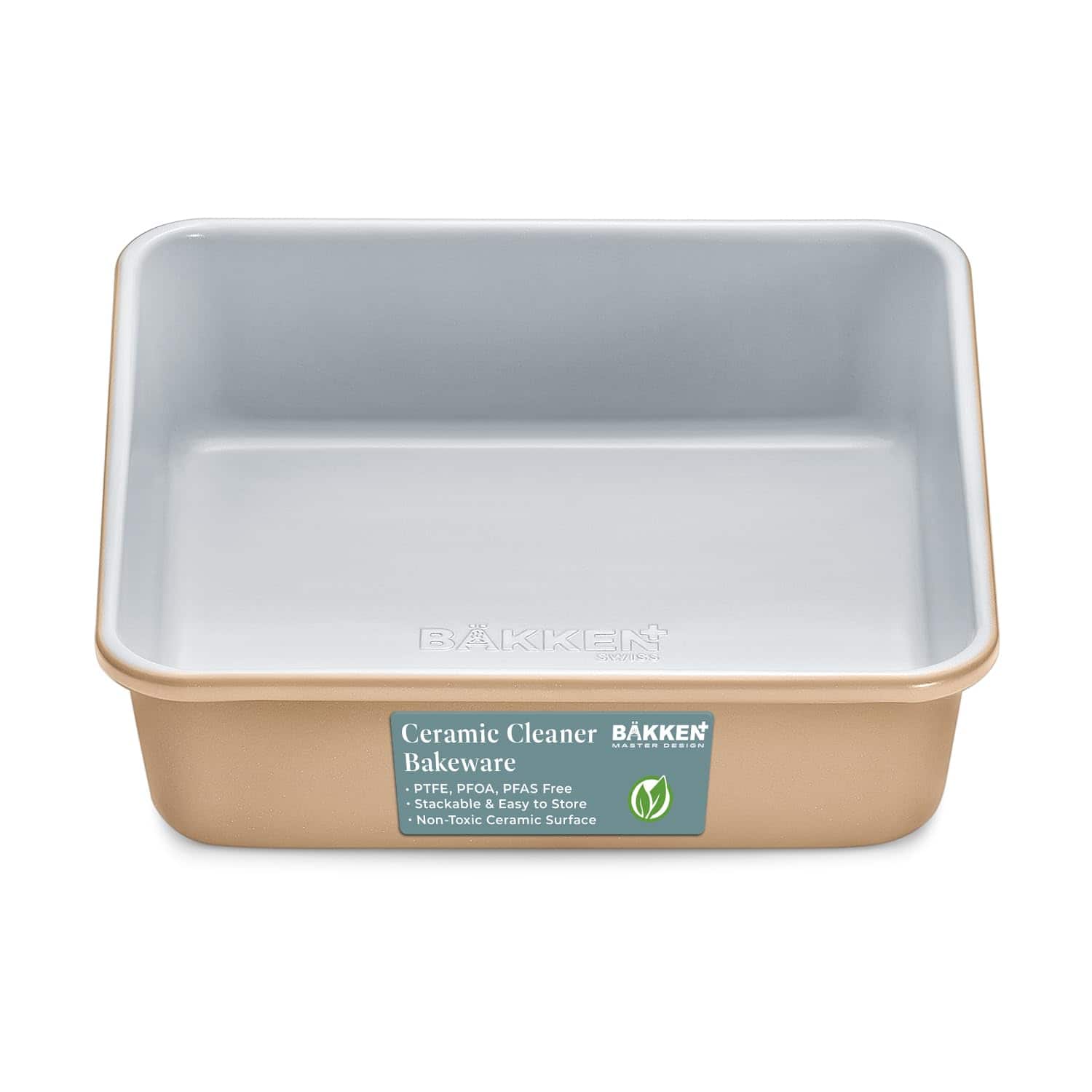 BAKKEN Ceramic Cleaner Bakeware PTFE, PFOA, PFAS Free Stackable & Easy to Store Non-Toxic Ceramic Surface