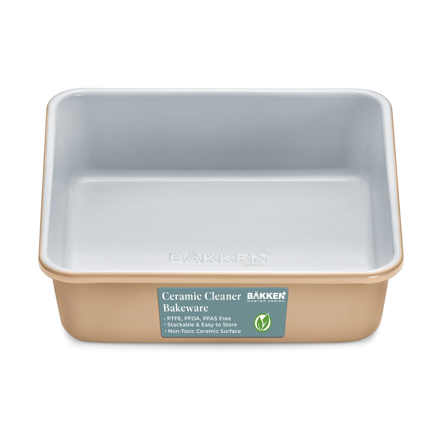 BAKKEN Ceramic Cleaner Bakeware PTFE, PFOA, PFAS Free Stackable & Easy to Store Non-Toxic Ceramic Surface
