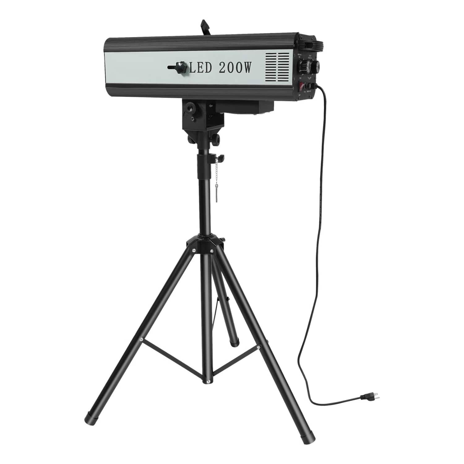 Stock Preferred - 200W LED Follow Spotlight with Adjustable Tripod Stand - Black