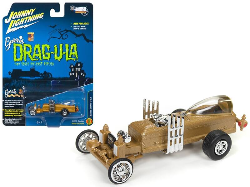 The Barris Dragula "Hobby Exclusive" 1/64 Diecast Model Car by Johnny Lightning - Gold