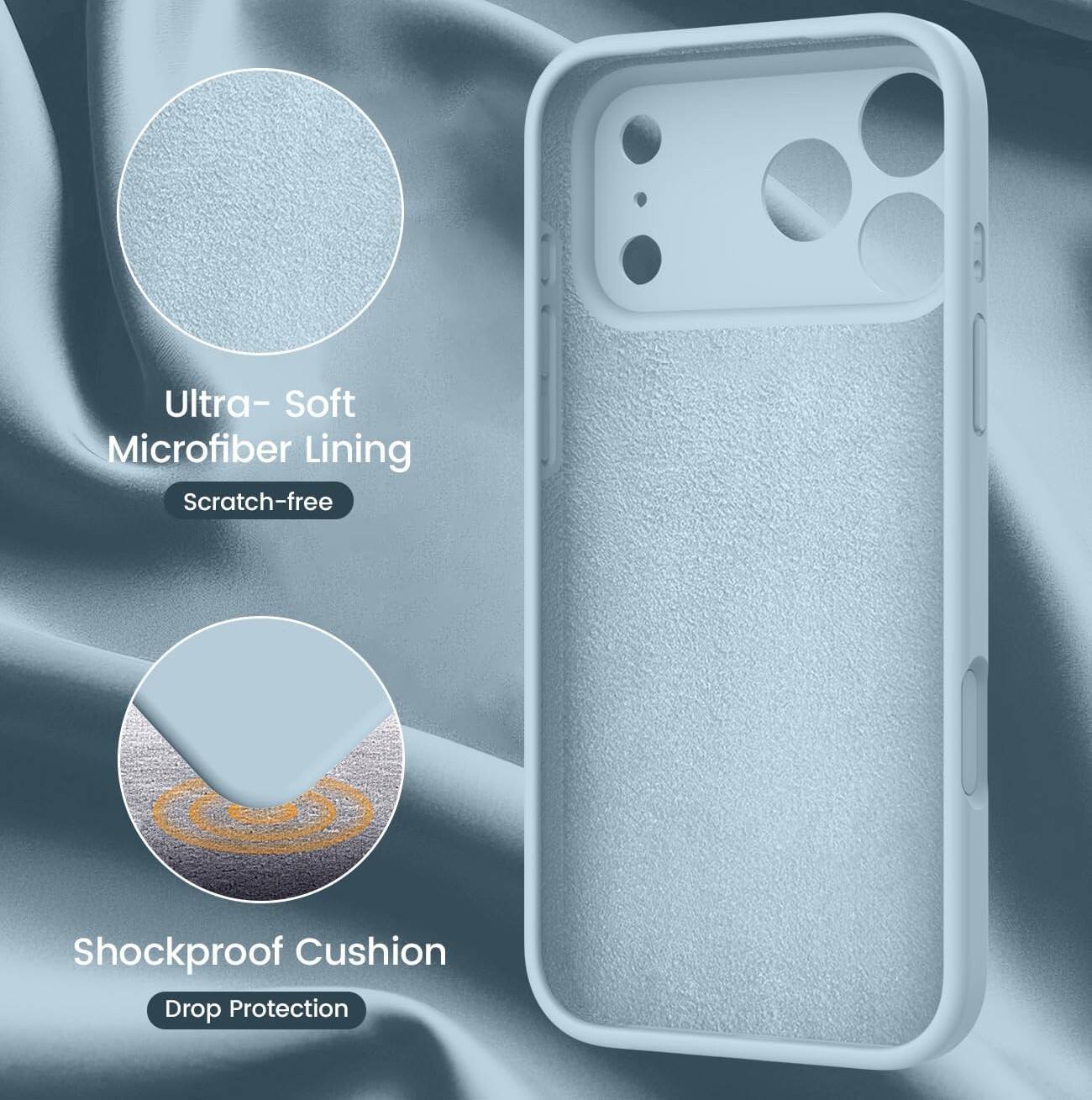 Ultra-Soft Microfiber Lining  
Scratch-free  

Shockproof Cushion  
Drop Protection