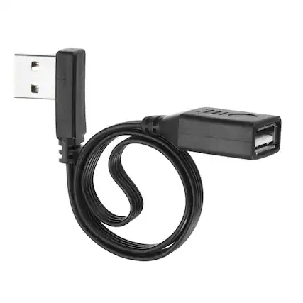 Front. Unique Bargains - USB2.0 Extension Cable, 11.8 Inch, 90 Degree 90 Degree Angle Male to Female, 480Mbps, Silicone, for Phone/Tablet - Black.