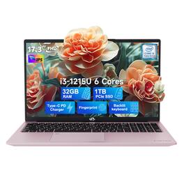 NIMO - 17.3" IPS FHD-Laptop Intel 6 Cores i3-1215U 32GB RAM 1TB SSD 4.4GHz - Rose Gold