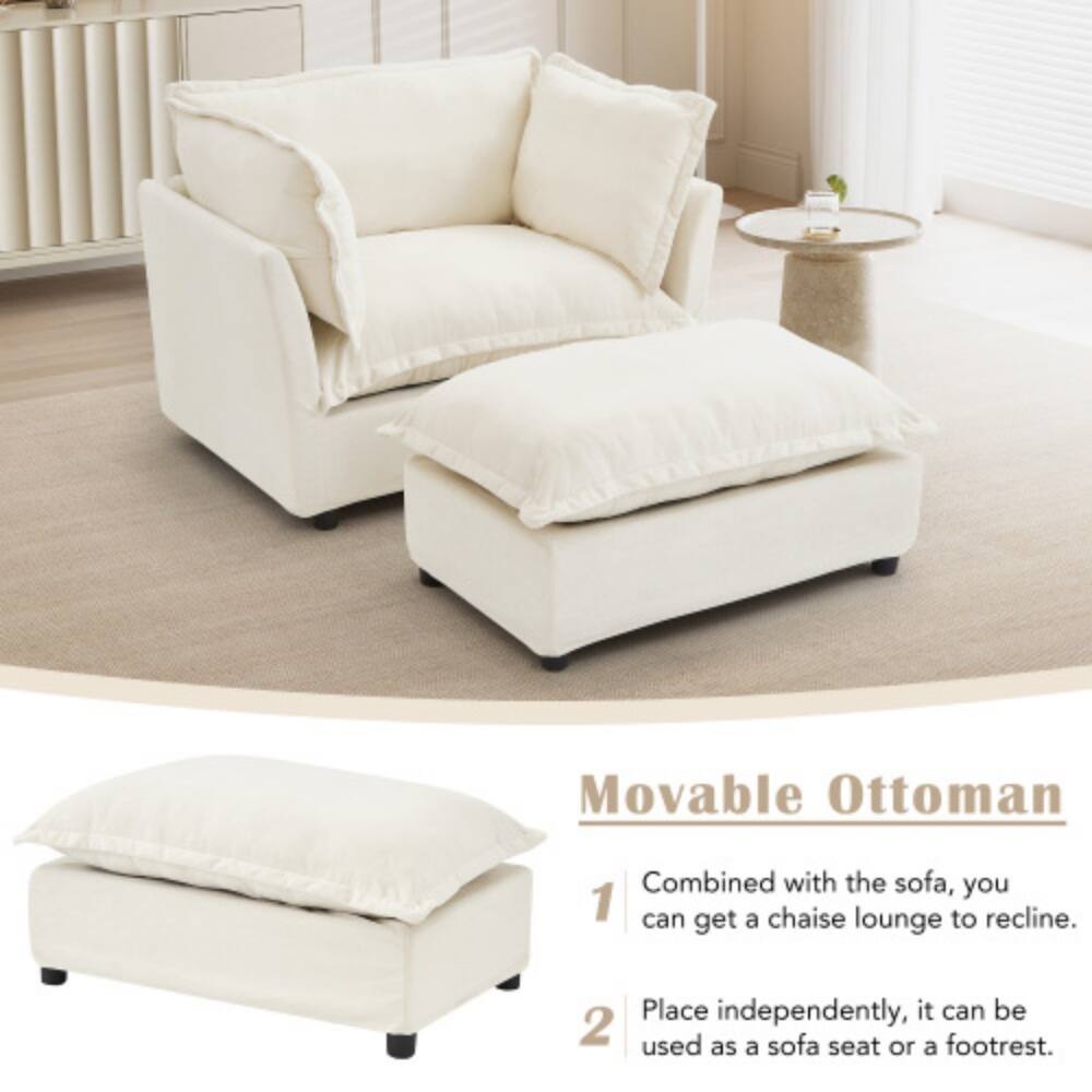 Movable Ottoman

1. Combined with the sofa, you can get a chaise lounge to recline.
2. Place independently, it can be used as a sofa seat or a footrest.