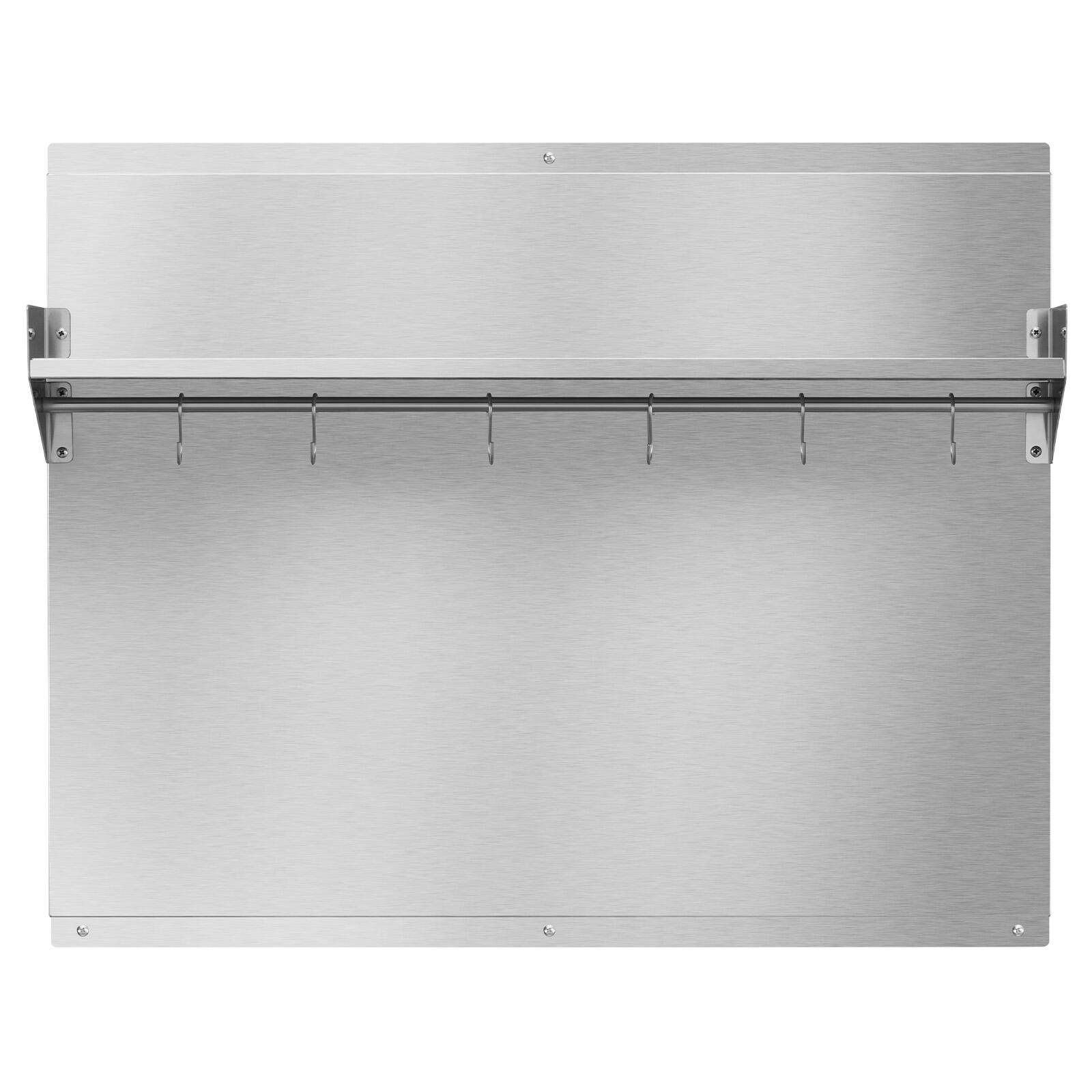 Alt View 5. VEVOR - 30" x 24" Stainless Steel Backsplash for Stove, Ultra Flat Splatter Guard with Storage Shelf & Hanging Rack - Stainless Steel Color.
