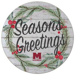 Jardine - Morehouse Maroon Tigers 20'' x 20'' Season's Greetings Circle - White