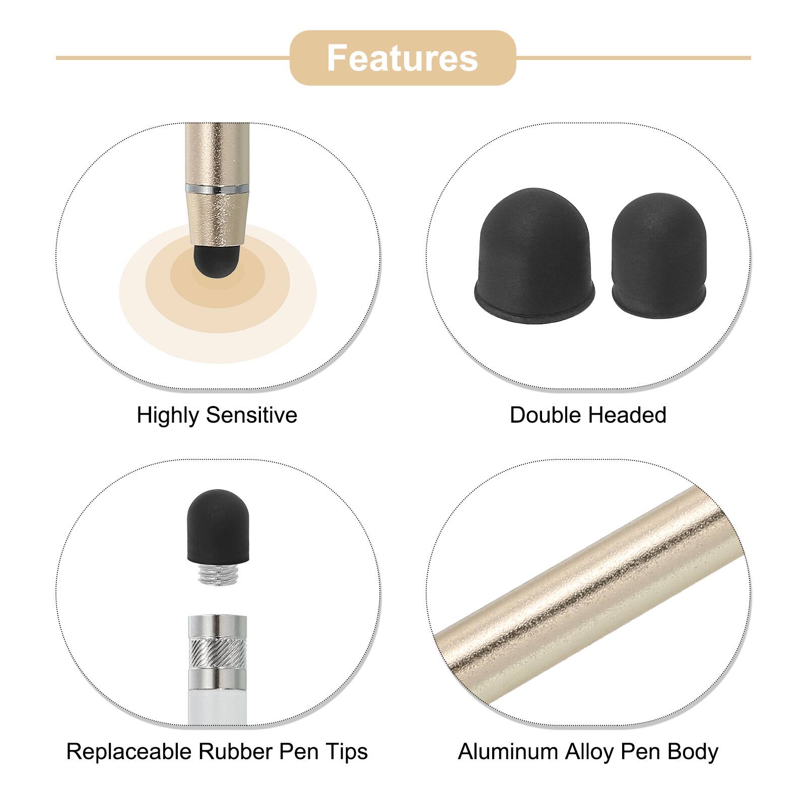 Features

- Highly Sensitive
- Double Headed
- Replaceable Rubber Pen Tips
- Aluminum Alloy Pen Body