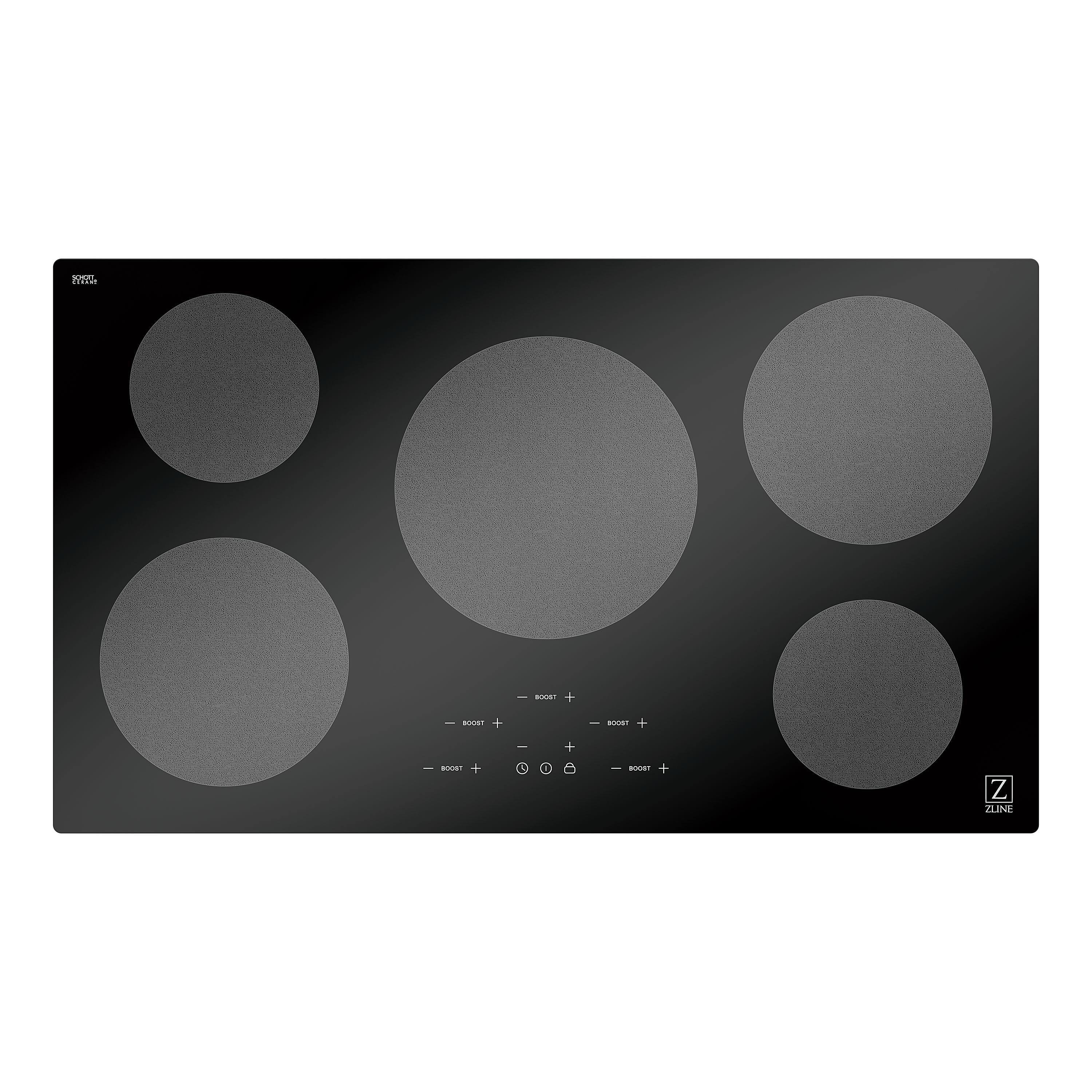 Left. ZLINE - 36 in. Induction Cooktop with 5 burners (RCIND-36) - Black.