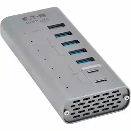 Eaton Tripp Lite Series 7-Port USB-C Hub - USB 3.2 Gen 1 and USB 3.2 Gen 2, 5 USB-A and 2 USB-C Ports, Gray - USB Type C