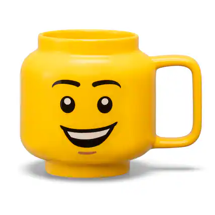 Front. Room Copenhagen - LEGO: Classic Yellow Minifigures Happy Boy Ceramic Mug, 17.9oz - Yellow.