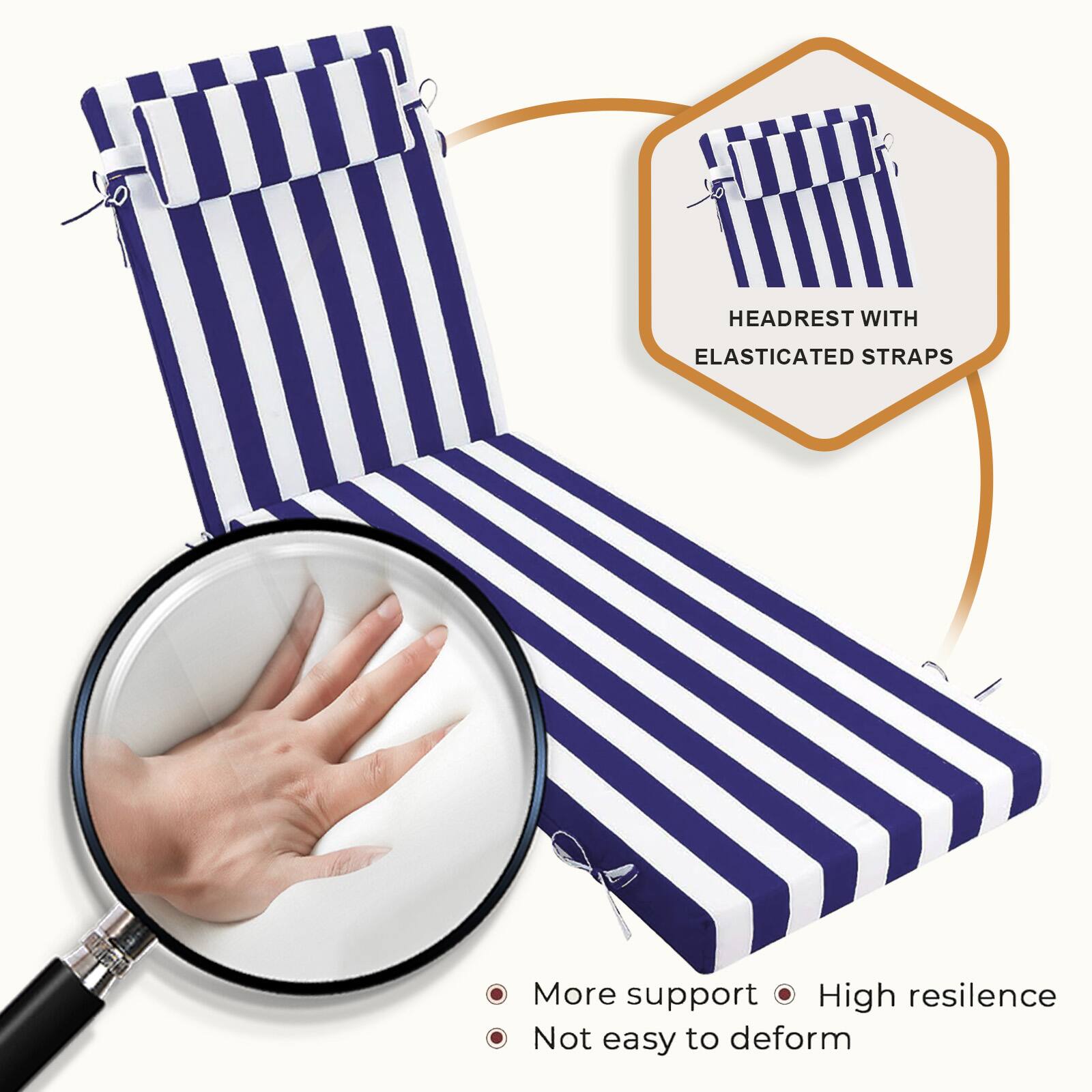 HEADREST WITH ELASTICATED STRAPS

- More support
- High resilience
- Not easy to deform