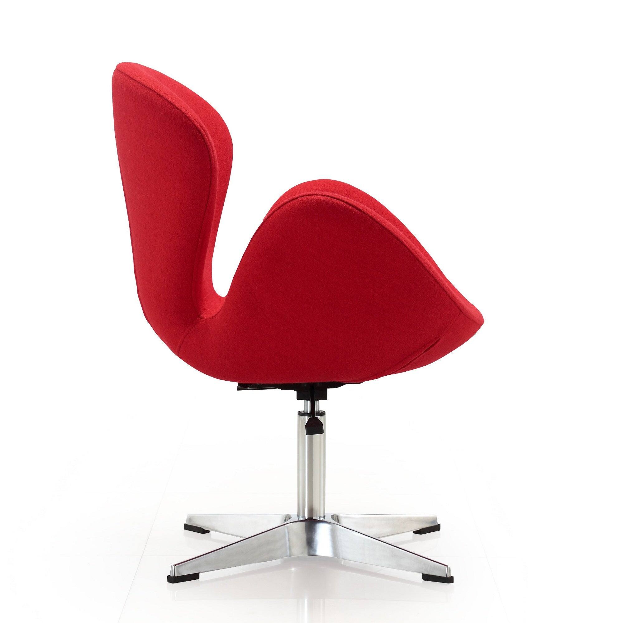 Alt View 1. Manhattan Comfort - Raspberry Modern Upholstered Swivel Lounge Chair - Red.