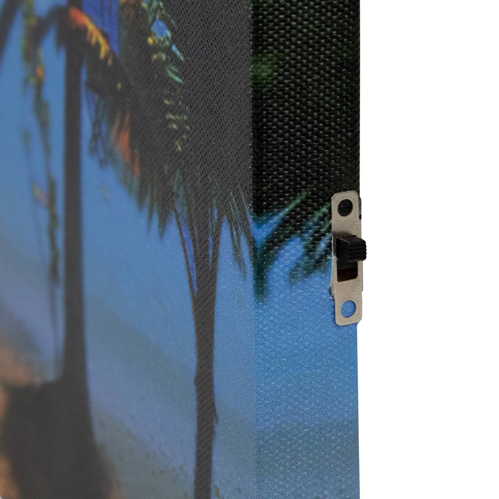 Alt View 2. Northlight - LED Lighted Tropical Paradise Island Scene Canvas Wall Art 23.5" x 15.75" - Blue.
