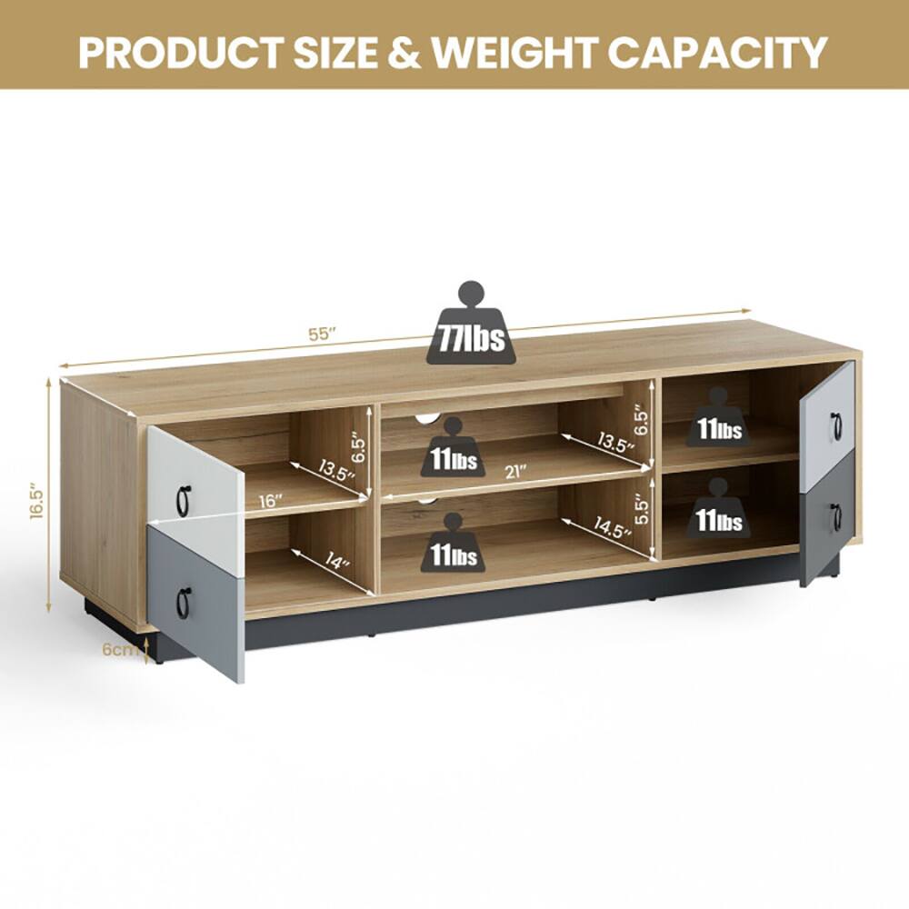 PRODUCT SIZE & WEIGHT CAPACITY

- 55" (length)
- 16.5" (height)
- 6cm (depth)
- 16" (width)
- 5" (height)
- 13.5" (width)
- 14" (height)
- 11lbs (weight capacity)
- 21" (width)
- 6.5" (height)
- 13.5" (width)
- 5.5" (height)
- 14.5" (width)
- 11lbs (weight capacity)
- 77lbs (total weight capacity)