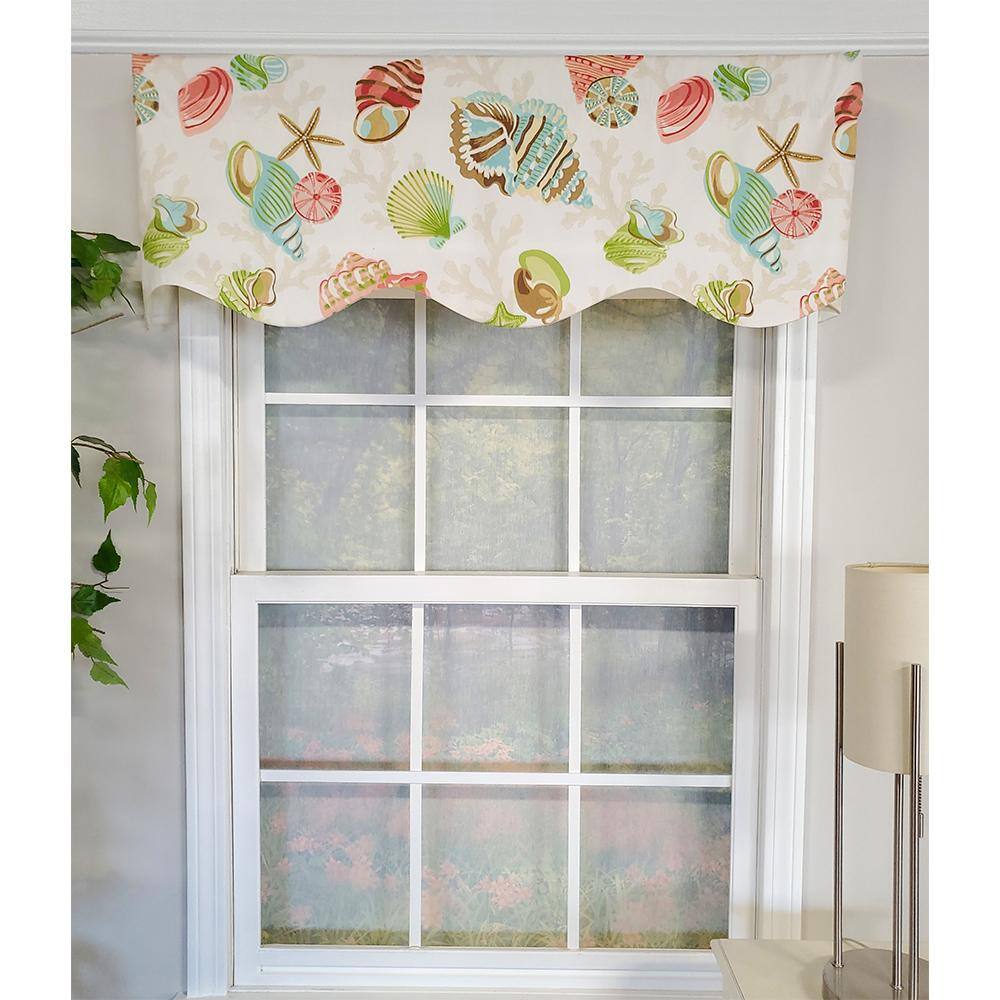 Angle. RLF Home - RLF Home Bay Beach Provance 3" Rod Pocket Lining Luxurious and Elegant Window Treatment Valance 50" x 15" Multi - Multi.