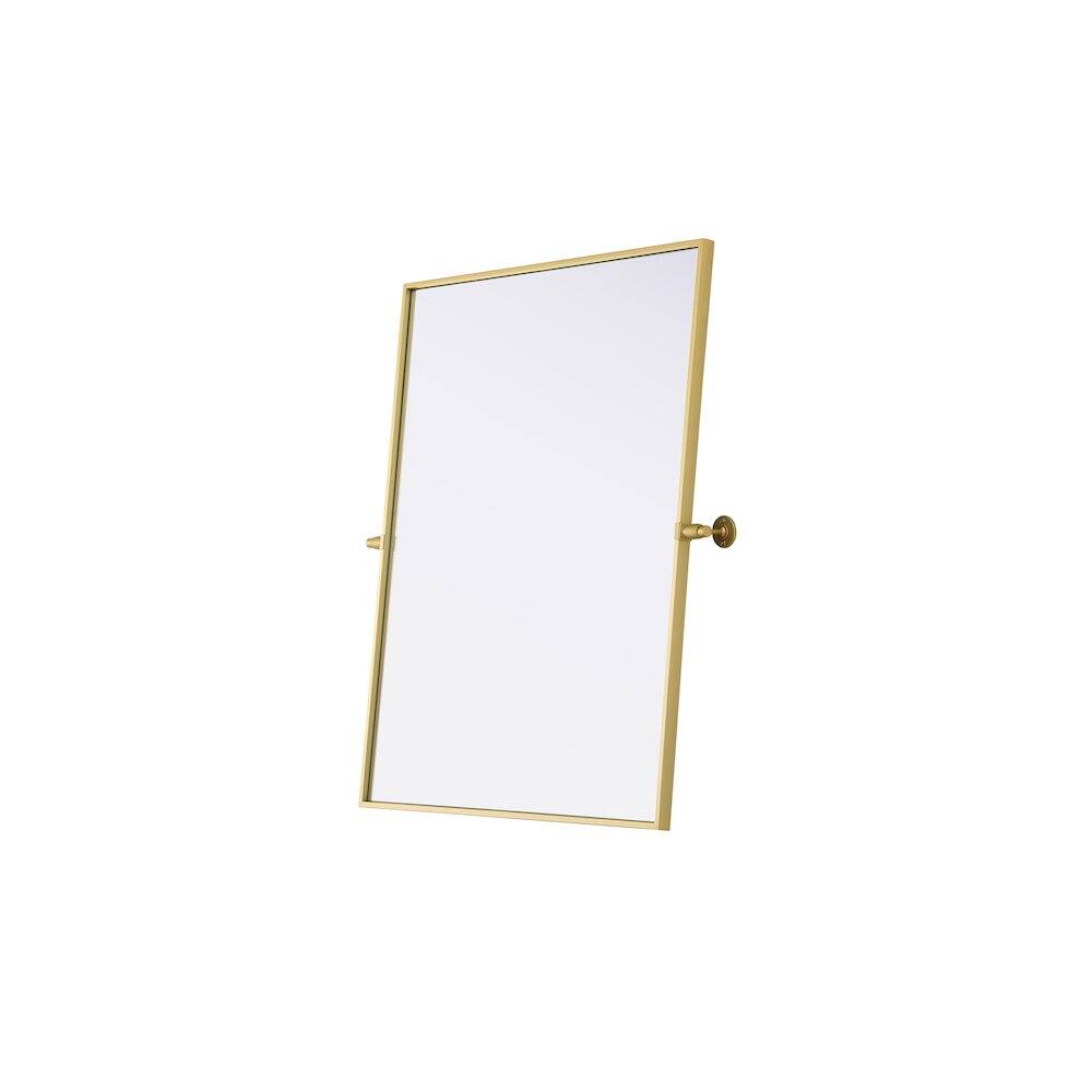Alt View 3. Elegant Kitchen and Bath - Amoura 30X36 Pivot Mirror In Brass - Brass.