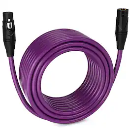 Lyxpro - 75 ft Balanced XLR Cable, Male to Female, 3 Pin Microphone Cable - Purple